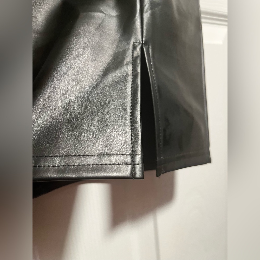 New! Faux Leather Skirt - Picture 3 of 6